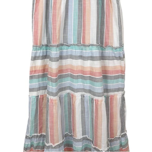 Jessica Simpson Striped Cotton Sleeveless Tiered Maxi Dress Size Small - Picture 3 of 5